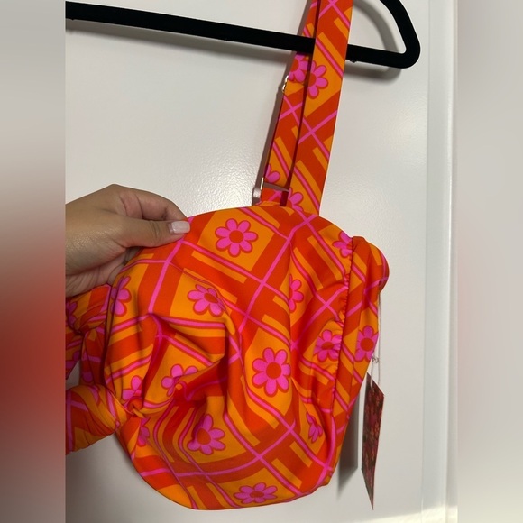Show Me Your Mumu X Barbie Pink And Orange Retro Floral Bikini set size 3x NWT - Picture 8 of 16